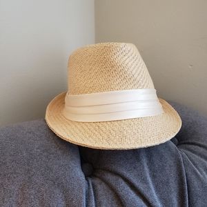 Straw Fedora w/ Satin Ribbon
